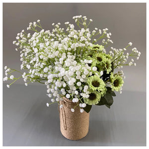 Flowers Artificial Floral Stem Gypsophila Baby Breath Flower, Green and White Wire for Flower Arrangements