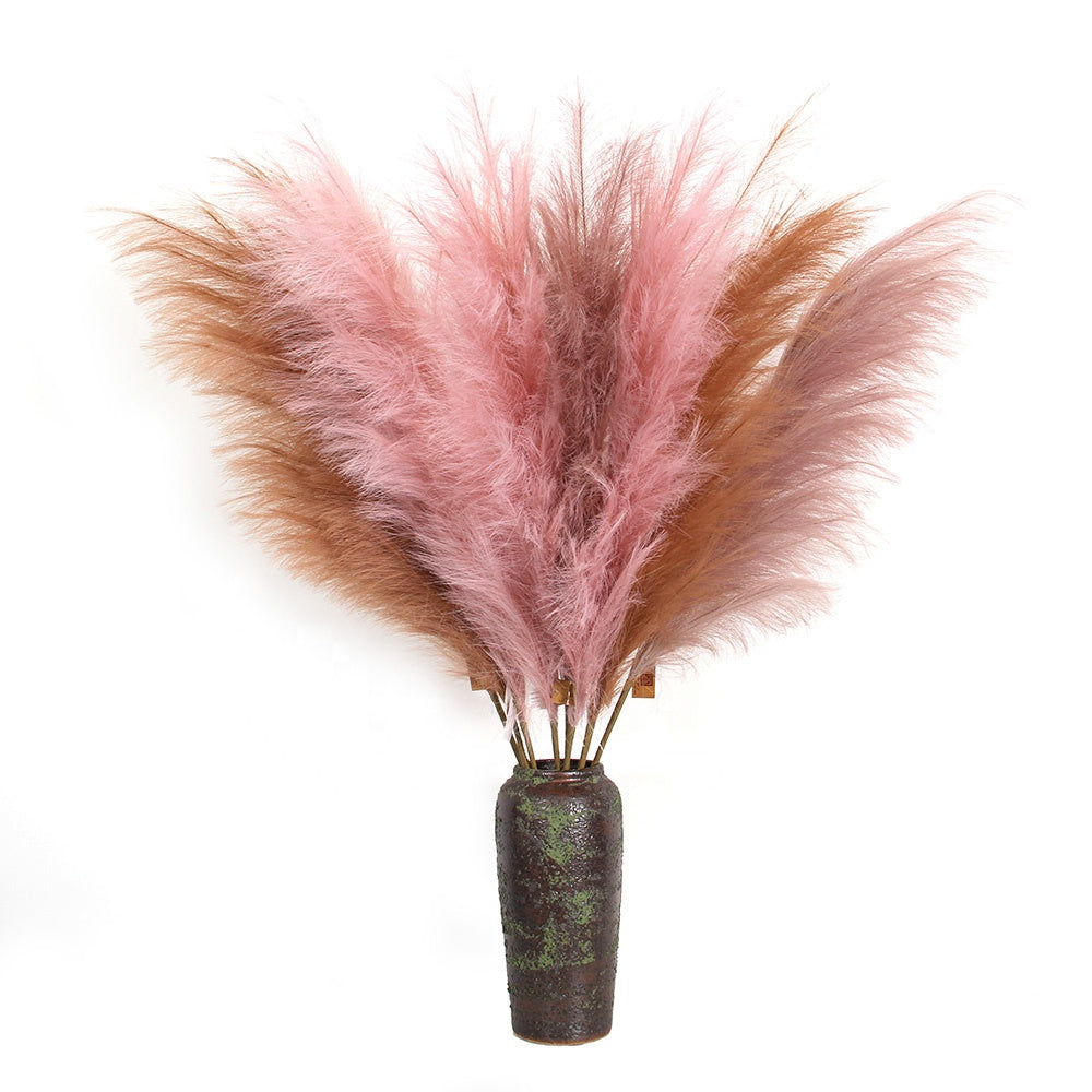 Pampas Grass Artificial 44” inch Long Fluffy Stem for Home Décor of On