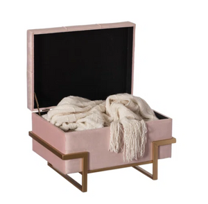 pink ottoman storage bench