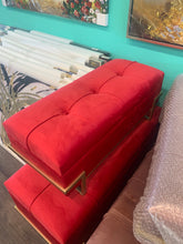 red ottoman storage bench