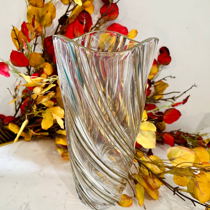 Glass Vase Transparent with Gold High Quality Tabletop Home Decor Accessory Thick Glass