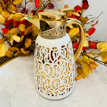 Coffee/Tea Thermos Kettle in Gold and White