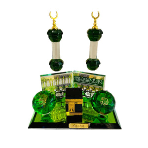 Crystal Glass Kaaba Tabletop Mecca Luxury Mosque Decoration Showpiece Islamic Home Decor