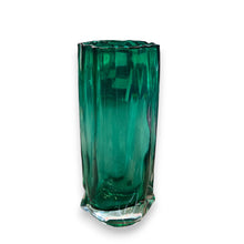 Glass Vase Super High Quality in Teal  Sculptured