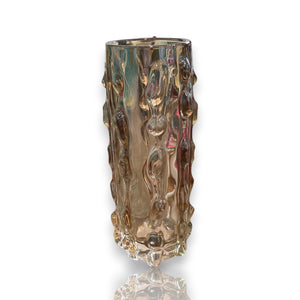 Glass Vase Super High Quality in Gold Sculptured