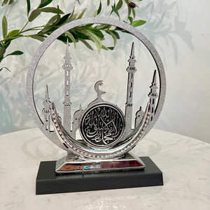 Islamic Mosque Shaped Silver Centrepiece for Wedding Decor Event Organizing Holiday Home Decoration