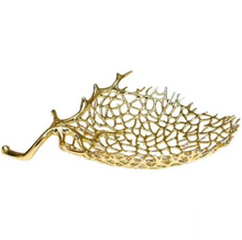 Metal Fruit Bowl Gold Copper Plated Branch Shape Centre Piece for Home Decor in Gold
