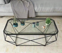 Coffee Table High Fashion Stainless Steel GOLD OR BLACK Base with Clear Glass Top Luxury Centre Table