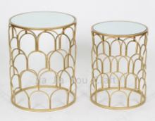 side table nesting tables gold