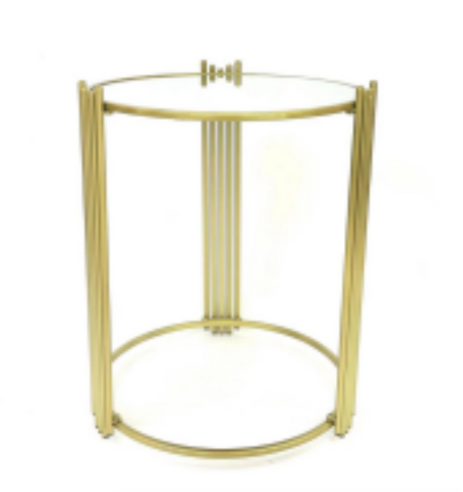 side table nesting table gold glass