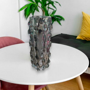 Glass Vase Super High Quality in Black Sculptured