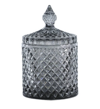 Glass Sugar Bowl Storage Crystal Candy Jar with Lid in Gold, Silver & Crystal Transparent Colour