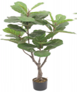 4' ft Tree Artificial Fiddle Leaves Indoors Outdoors Fig Tree Plant Home Decor Backyard Terrace Plant 4 feet Large Fiddle Tree