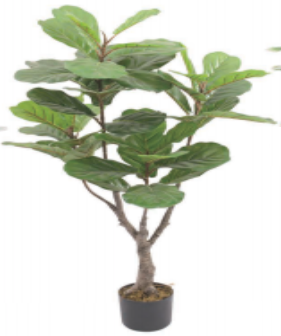 4' ft Tree Artificial Fiddle Leaves Indoors Outdoors Fig Tree Plant Home Decor Backyard Terrace Plant 4 feet Large Fiddle Tree