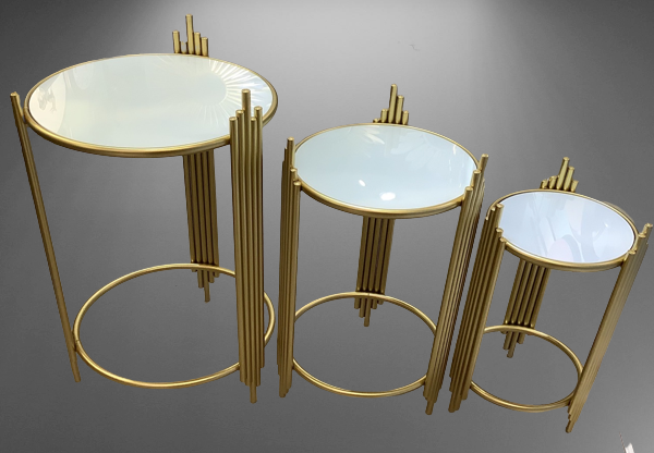 side table nesting tables gold