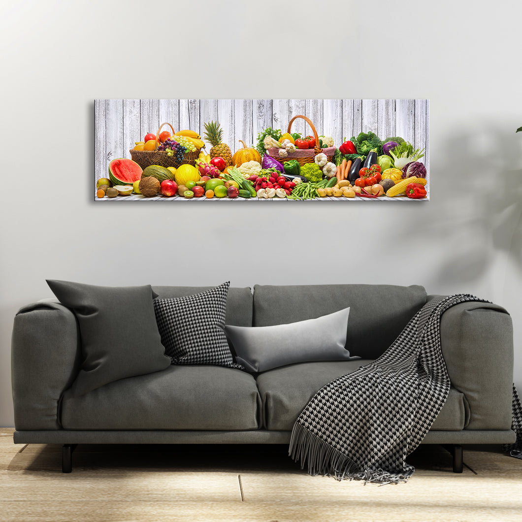 High Quality Art Print on Stretched Canvas of Fruits and Veggies