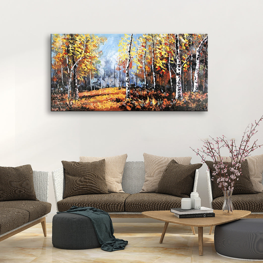 Handmade Oil Painting of Lanscape on Stretched Canvas