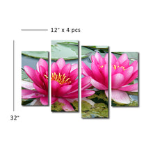 High Quality Art Print on Stretched Canvas of Pink Floating Lotus Flowers