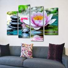 High Quality Art Print on Stretched Canvas  of a Floating Lotus Flower
