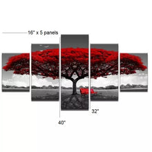 Huge High Quality Art Print on Stretched Canvas of Huge Red Tree in Group