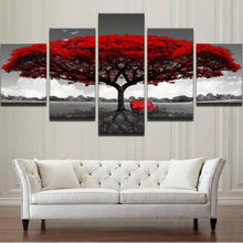 High Quality Art Print on Stretched Canvas of Red Tree in Group