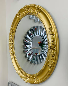 Modern Decorated Oval Wall Mirror