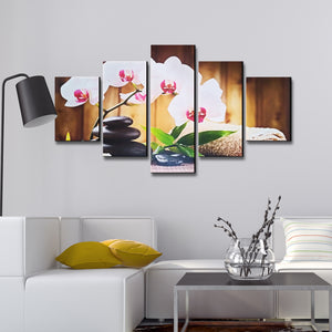 High Quality Art Print of Orchid Flowers on Stretched Canvas in Group