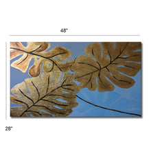 Handmade Oil Painting of Golden Leaves on Stretched Canvas