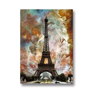 Large Premium Quality 100% Handmade Oil Painting of Eiffel Tower on Canvas