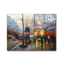 Large Handmade Oil Painting of England Street on Stretched Canvas
