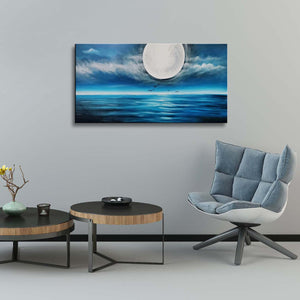 Handmade Oil Painting of Moon Landscape View on Canvas