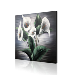 Handmade Oil Painting in Flower on Stretched Canvas