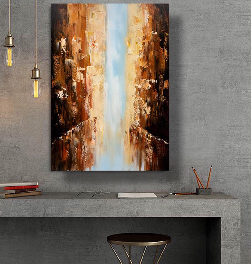 Abstract Handmade Oil Painting on Stretched Canvas in Beautiful Colours