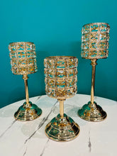 Candle Holder Nickel Tabletop Decorated in Gold
