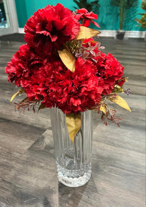Flowers Bouquet of Silk Carnation Flower in Red Color With Stem