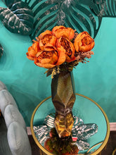 Flowers Silk Rose Bouquet in Red & Orange Color With Stem
