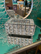 Tissue Box Metal Sculpture Crystal Centre Piece in Gold/Silver