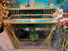 Console Table in Gold with a Mirror Glass Top 2 sizes Available | Modern
