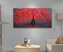 Handmade Oil Painting of PinkTree on Stretched Canvas