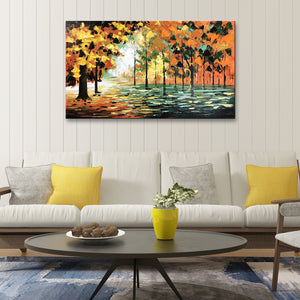 Handmade Oil Painting of Landscape View on Canvas