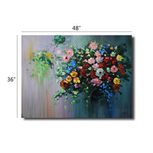 Large Handmade Oil Painting of Colorful Roses on Stretched Canvas