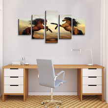 High Quality Art Print on Stretched Canvas of Two Hourses in Group