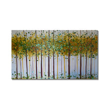 Handmade Oil Painting on Canvas of Green Trees