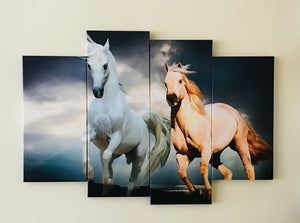 High Quality Art Print on Stretched Canvas of Horses in Group
