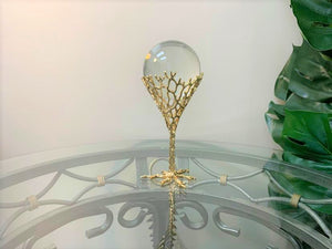 Crystal Sculpture Center Piece in Gold
