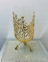 Vase Sculpture Gold Tree Metal Copper Plated Glass Flower Vase Centre Piece for Home Decor in Gold
