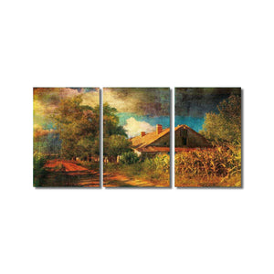 High Quality Art Print on Stretched Canvas of a Village in Group