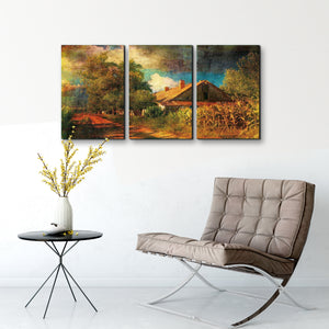 High Quality Art Print on Stretched Canvas of a Village in Group