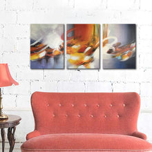 Three Large Handmade Abstract Oil Painting on Stretched Canvas in Group
