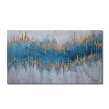 Handmade Oil Painting of an Abstract Drawing on Stretched Canvas